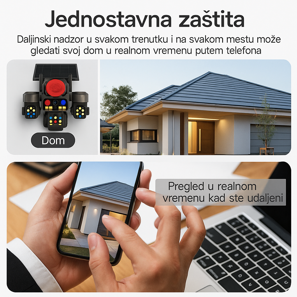 Solarna PTZ Kamera sa tri sočiva