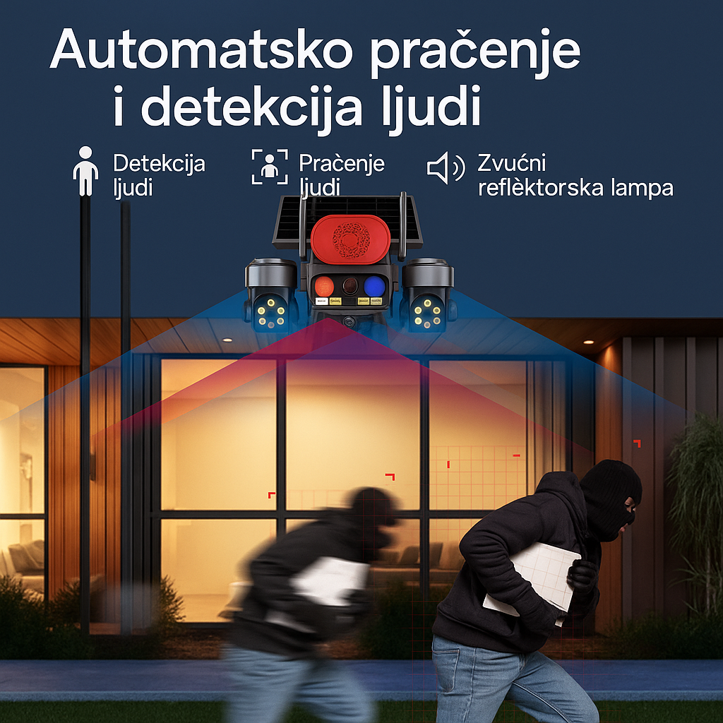 Solarna PTZ Kamera sa tri sočiva